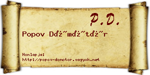 Popov Dömötör névjegykártya